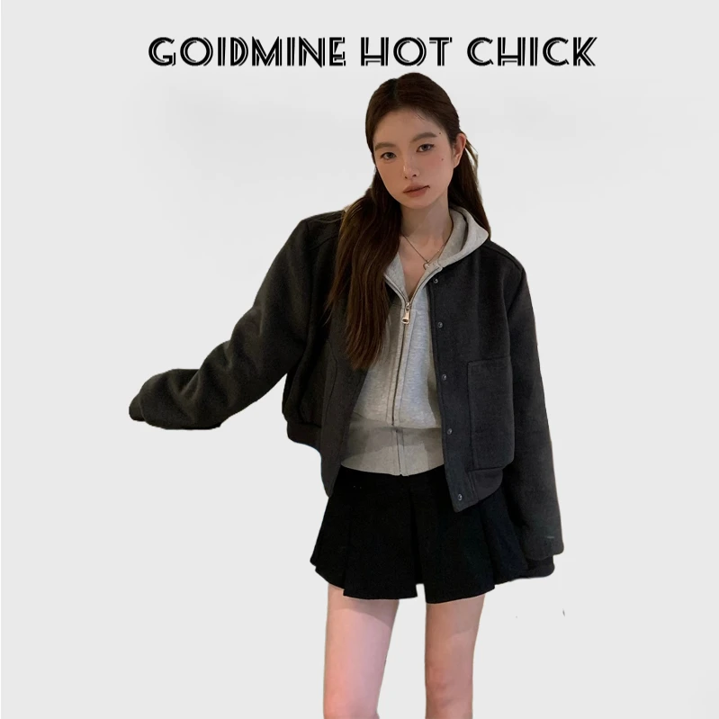 高级感灰色夹克短款外套女装春秋季新款爆款时尚开衫休闲棒球服潮