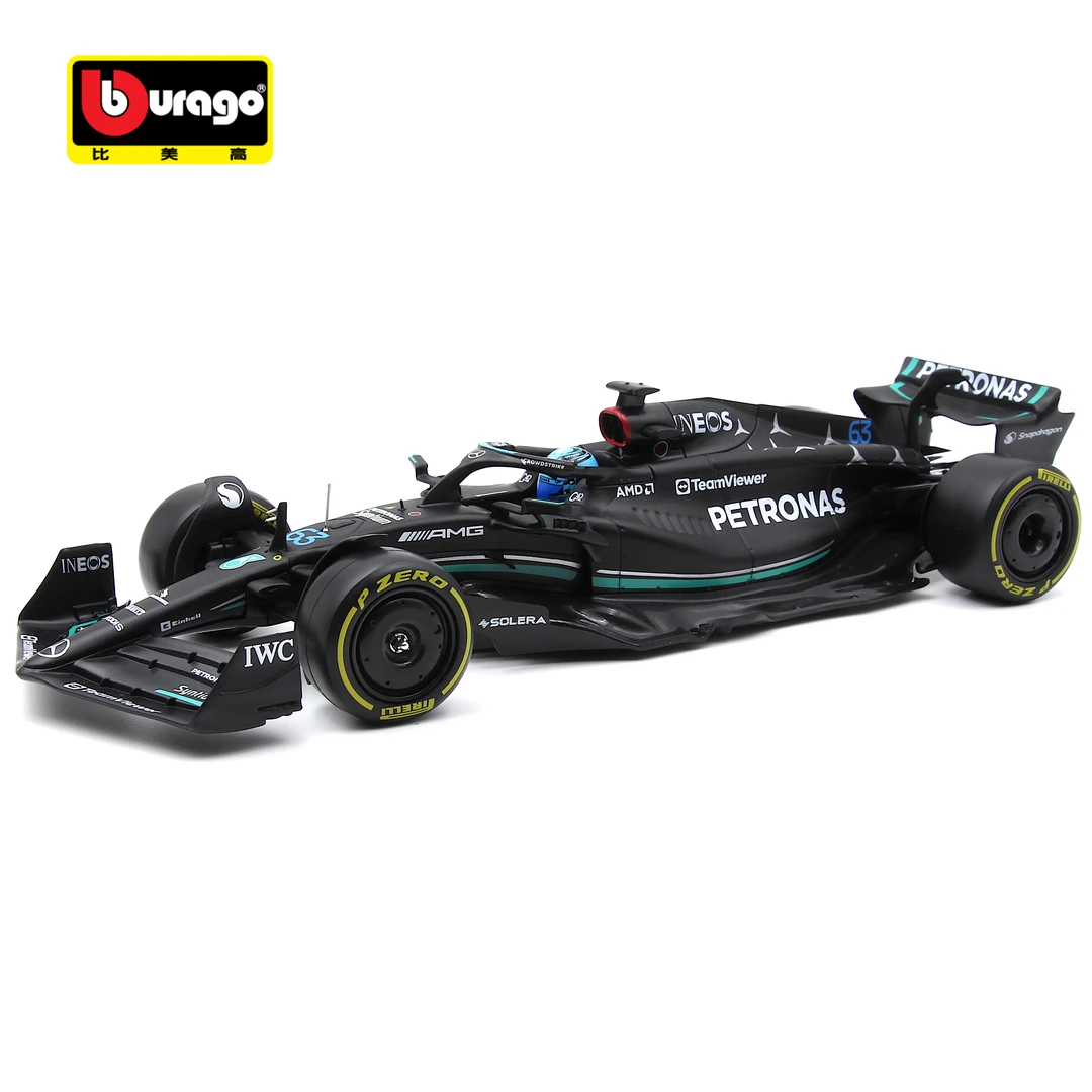 burago/比美高1:24  梅赛德斯奔驰F1 63号 仿真合金车模 摆件礼物