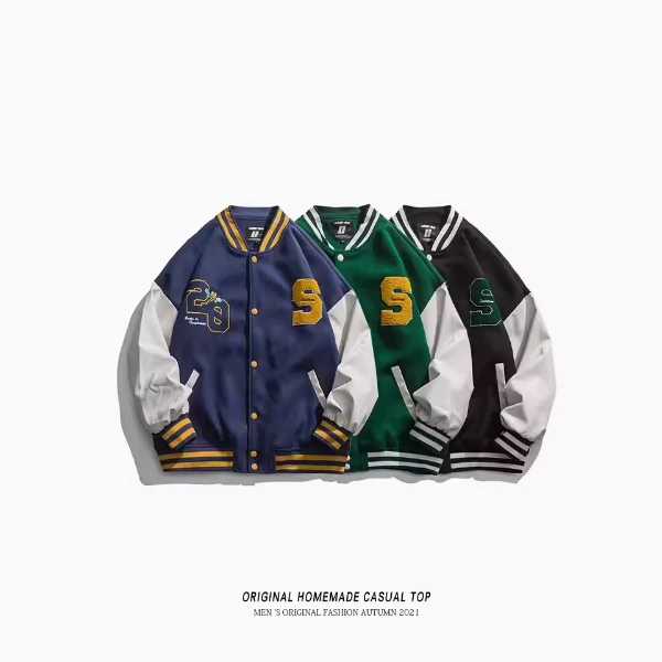 OLDTRIBE（清仓）潮牌拼接棒球服秋季宽松情侣款夹克街头休闲外套