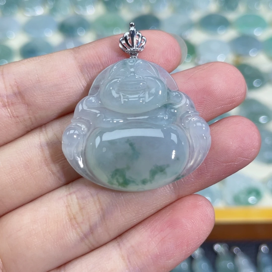 翡翠颈饰18K金镶嵌吊坠