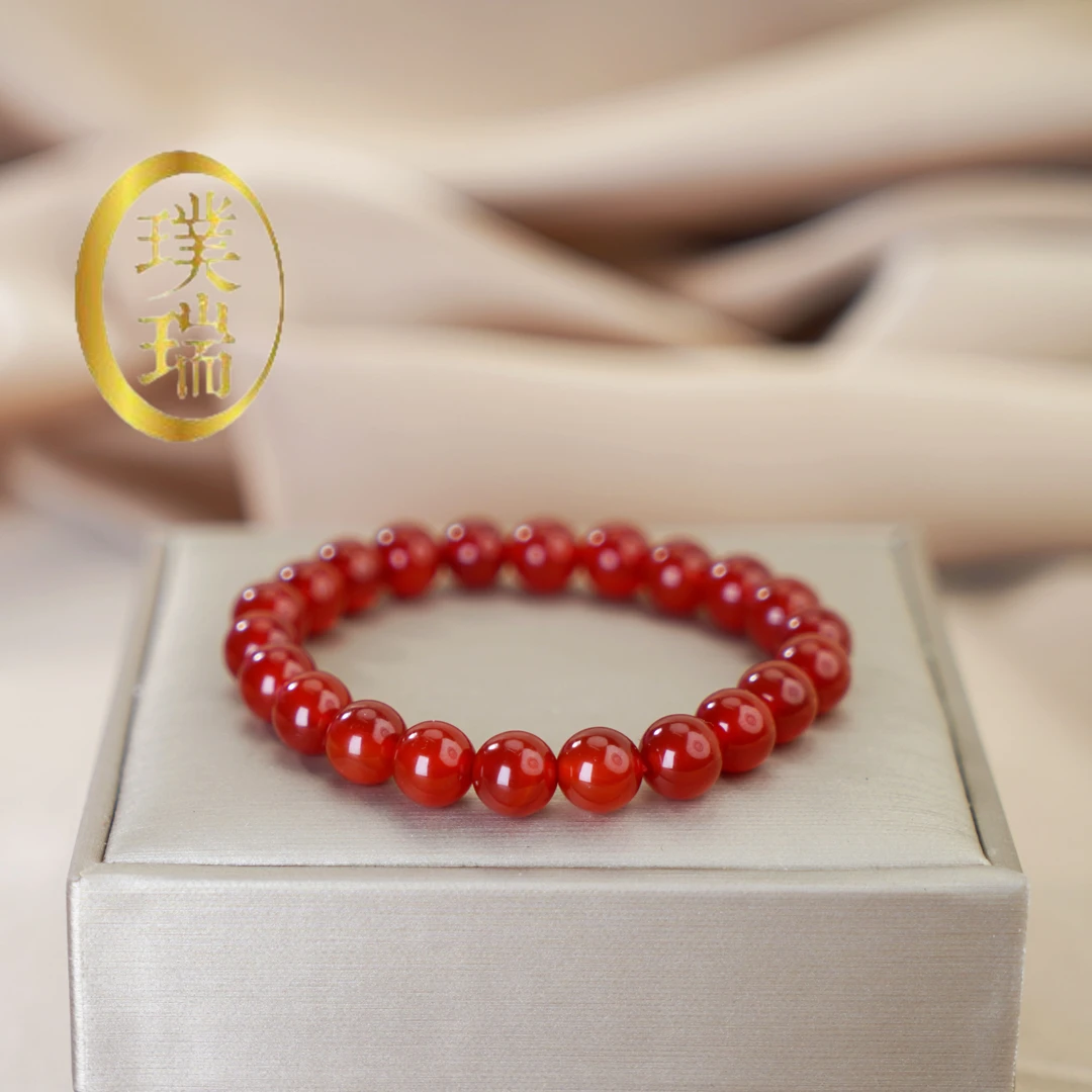 天然红玛瑙素圈手链 多样性发一 SL357