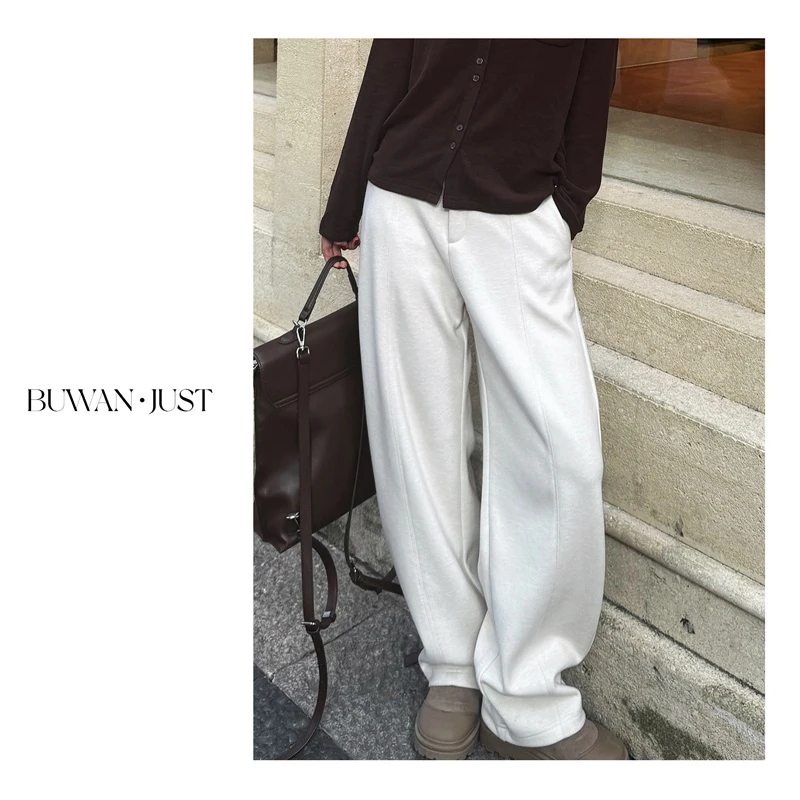 BUWANJUST 高品定制加厚一件过冬廓形弯刀裤Z048