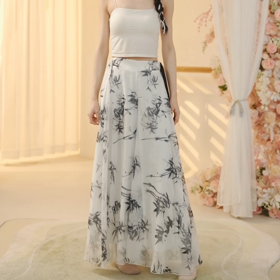 8067 D 2024中国舞古典舞蹈裤女宽松裤古典演出练功阔腿裙裤裙