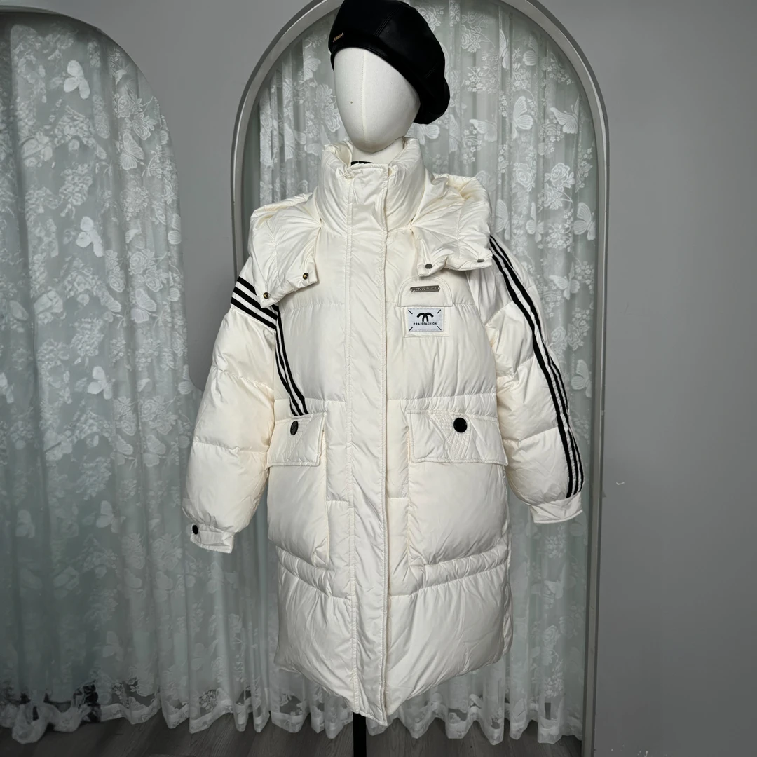 （假一赔三）2024秋冬时尚女士白鸭绒中长款保暖羽绒服86532/AP