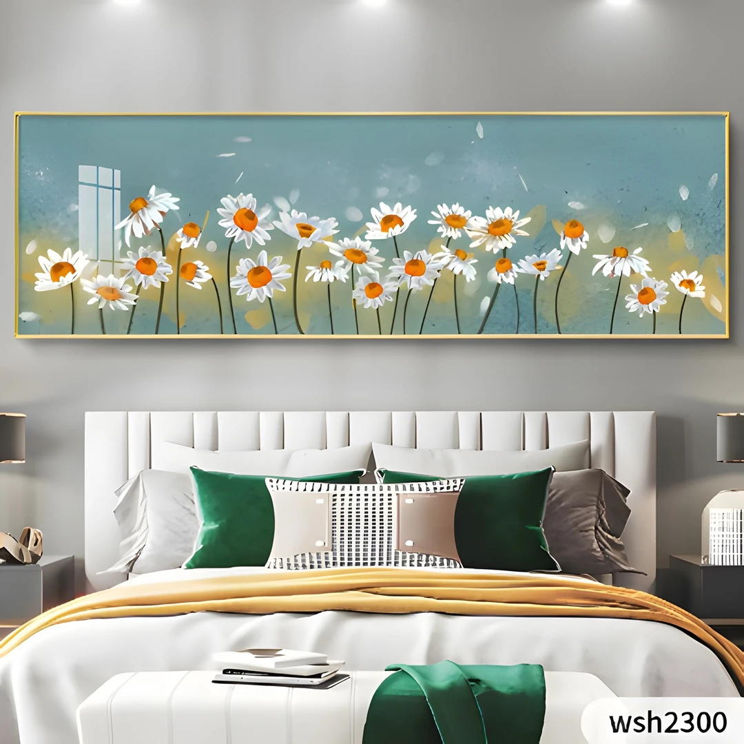 铝合金边框小清新奶油风床头过道走廊沙发超清立体镶钻富贵晶瓷画