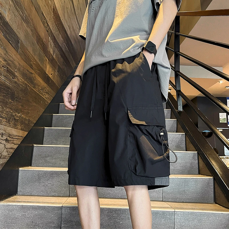 黑武士oversize美式机能工装冲锋短裤男夏季宽松潮牌痞帅中裤潮流
