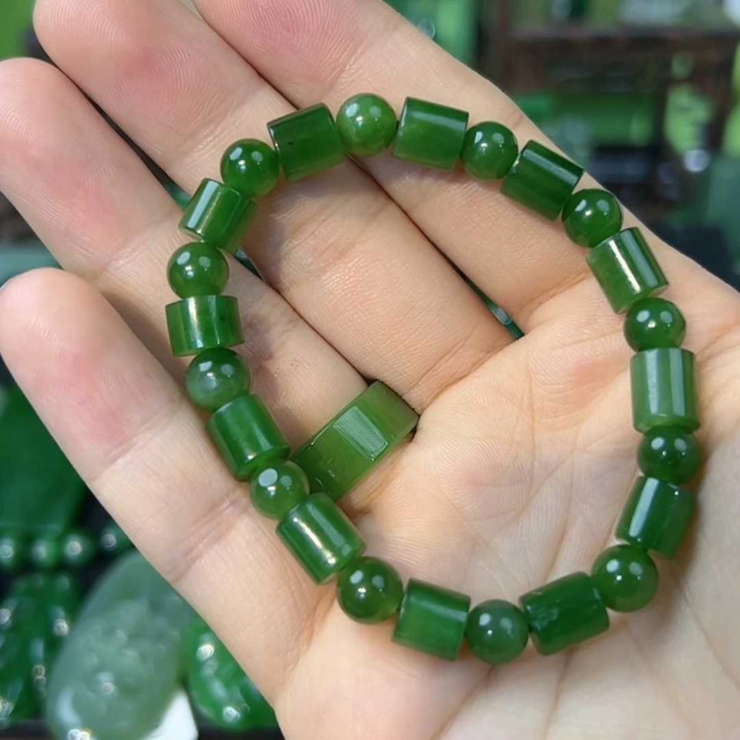 【闪购商品】和田玉（碧玉）手链未镶嵌竹节