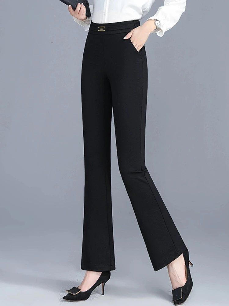 高级垂感休闲裤女2024新款微喇西装裤秋装女士爆款直筒裤子春秋款