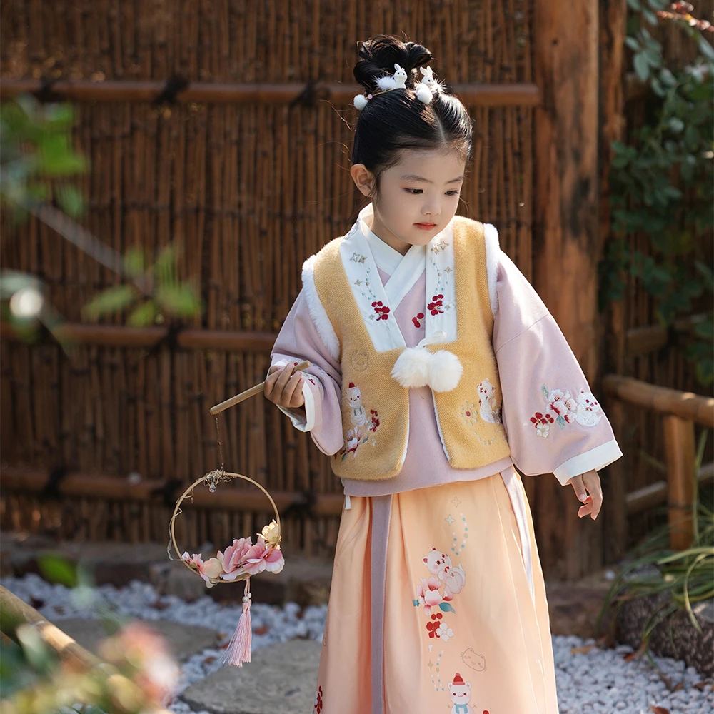 【雪娃娃】今兮古兮冬季女童汉服童装外套三件套