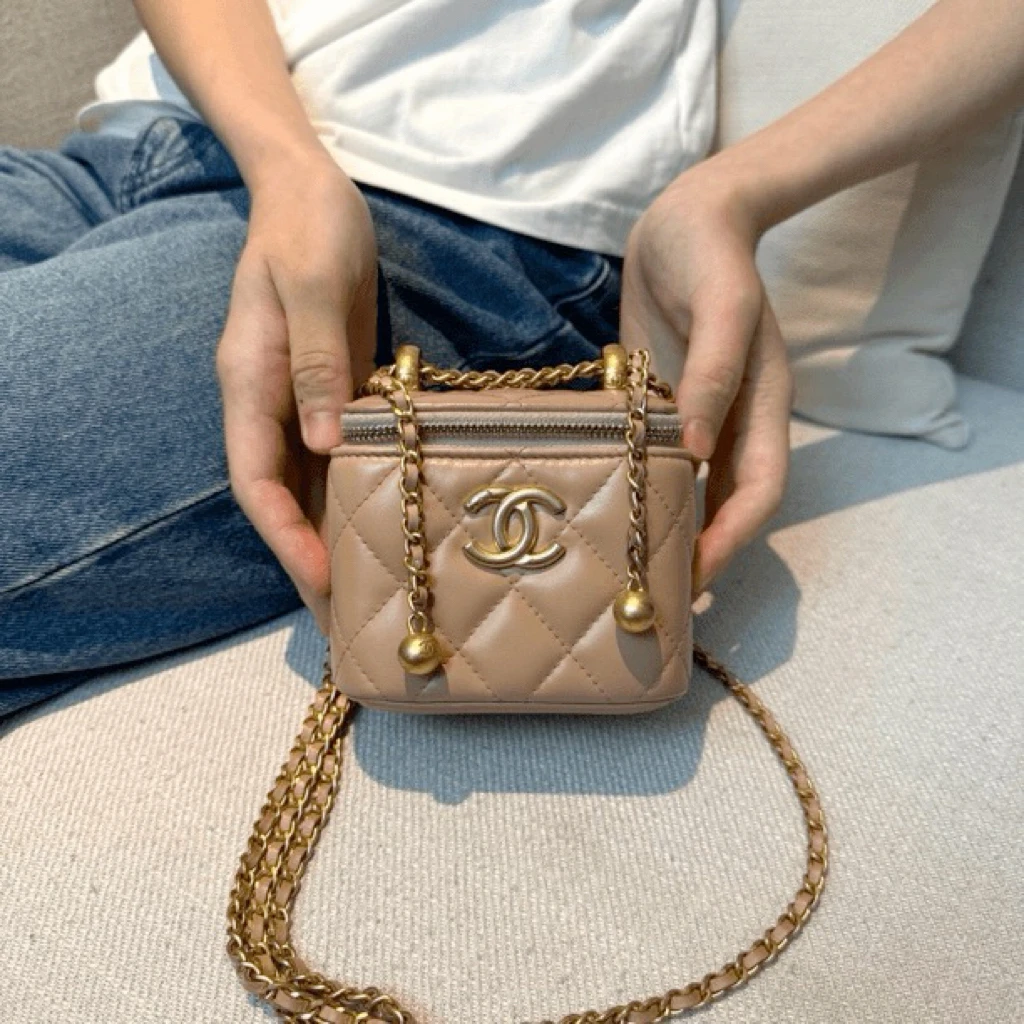95新  杭州包展/Chanel香奈儿 双金珠小盒子包/成色直播间为准