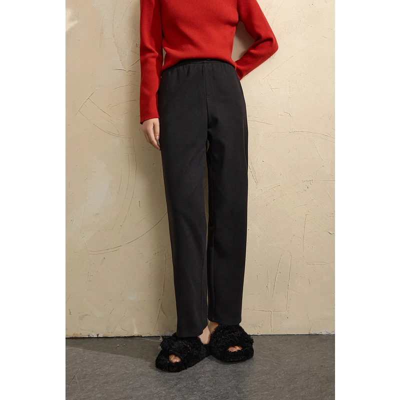 三彩大码女装2024冬季新款优雅高腰西装烟管裤长裤梨形显瘦胖MM