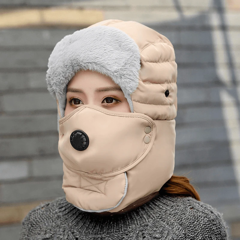 2024冬季男女帽子新款防风眼镜风雪帽加厚骑行防寒雷锋帽保暖帽子