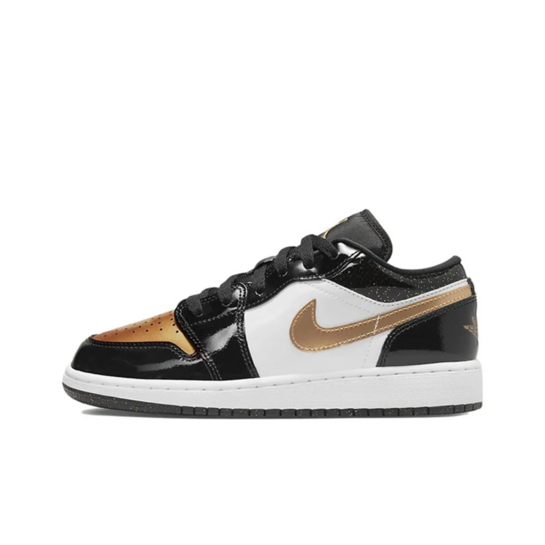 Air Jordan1 低帮复古篮球鞋GS 黑金脚趾女款潮流