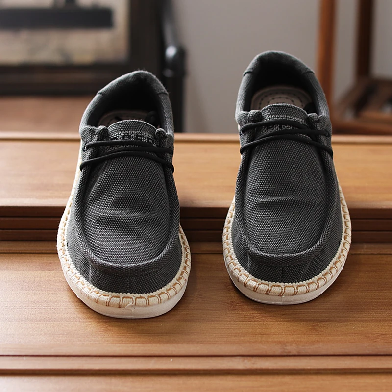 很好穿！2023春夏新款帆布鞋男士复古低帮百搭潮流休闲老北京布鞋