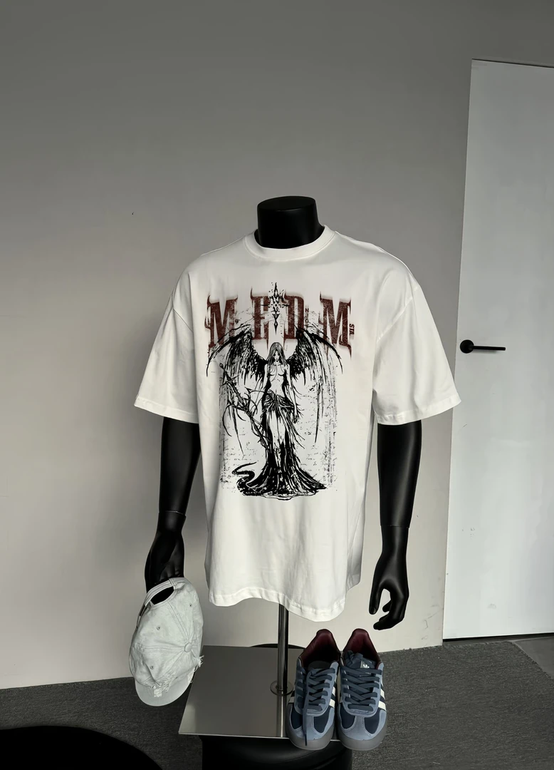 STA.MEDM联名欧美高街人物纯棉短袖t恤女男西海岸美式复古上衣潮