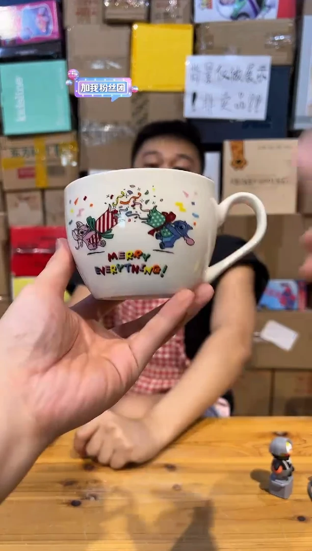 【闪购商品】杯圣诞白色史迪仔咖啡杯