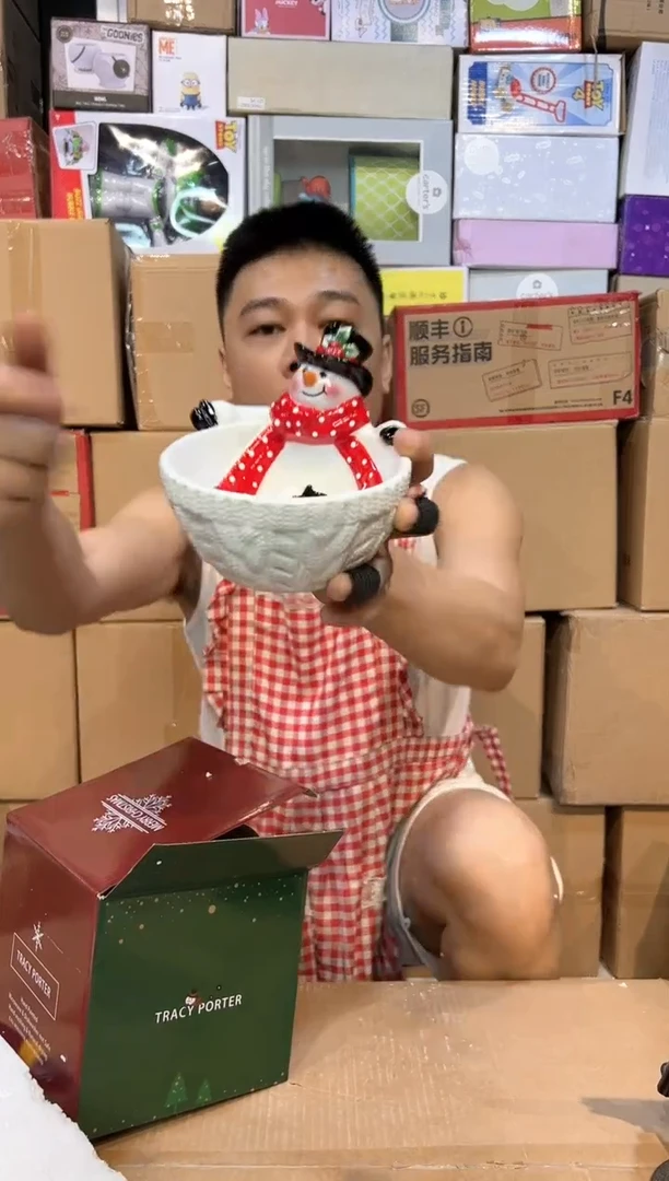 【闪购商品】杯原盒雪人碗 陶瓷材质