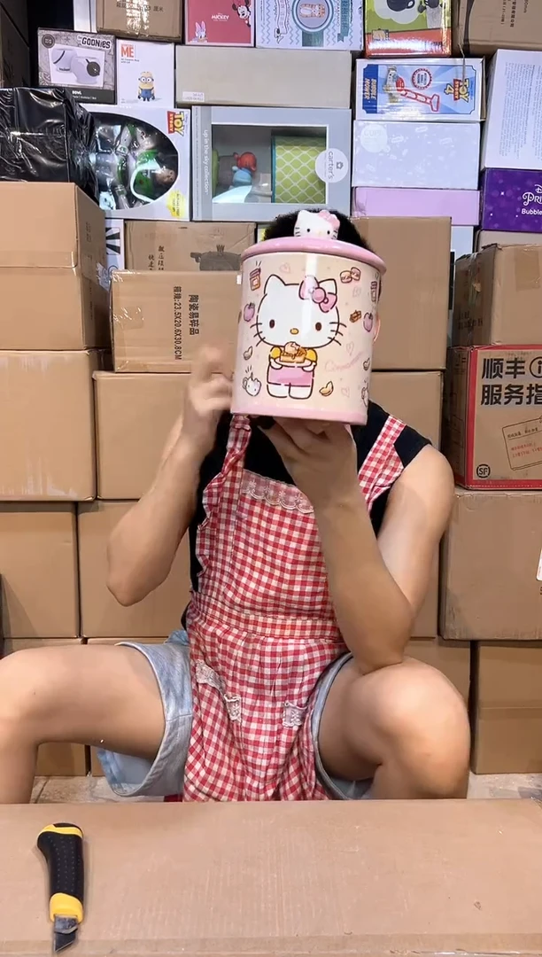 【闪购商品】杯B款粉色kt储物罐 陶瓷材质