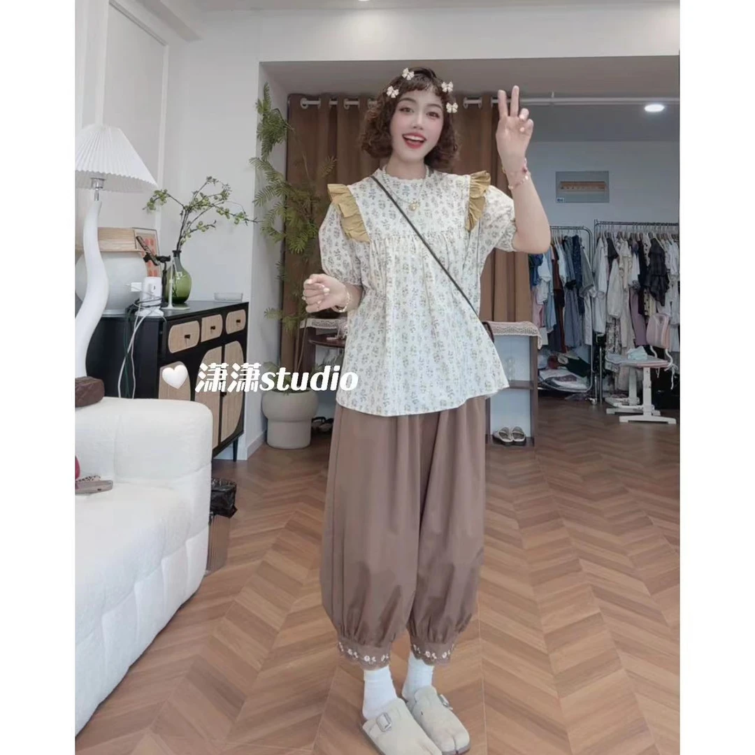 【栀子花期】潇潇自制定制碎花面料胖瘦可穿甜美风衬衣XW9783