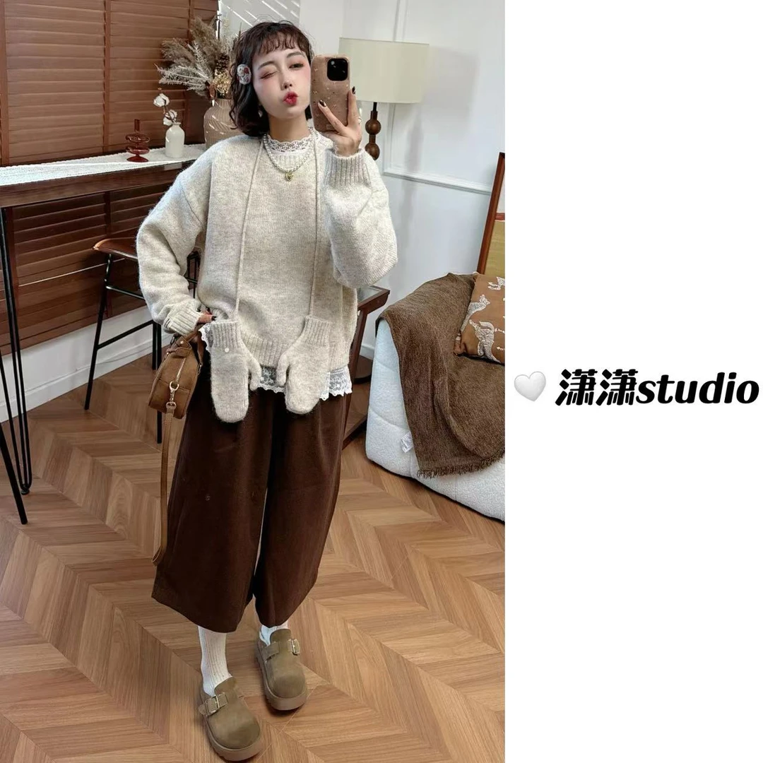 【手套毛衣】潇潇自制自带手套保暖百搭毛衣QW018