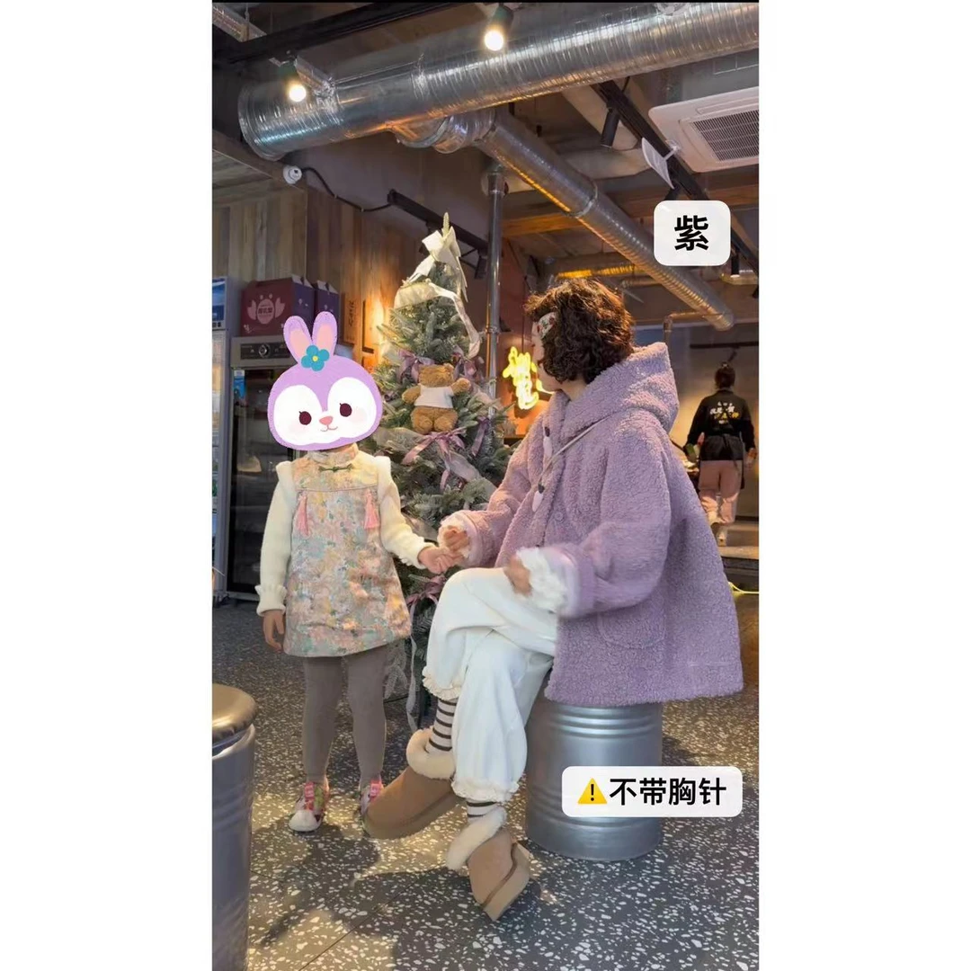 【彩色棉花糖】潇潇自制连帽超级厚实中长款连帽外套XS1963