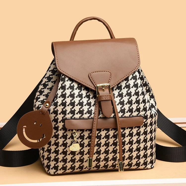 【宠粉专属】双肩包新款千鸟格时尚妈咪背包简约百搭