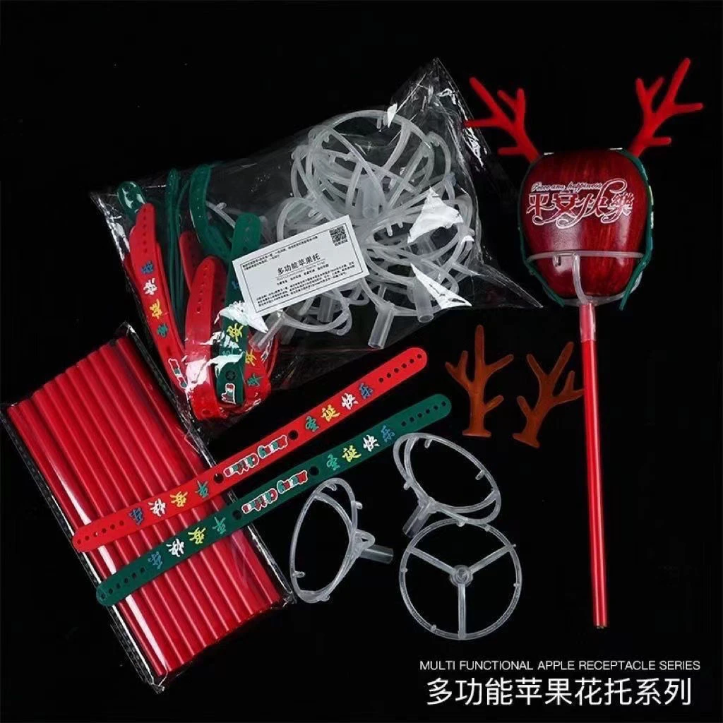 批发新款圣诞节苹果固定底托创意多功能平安果diy材料花束花店用