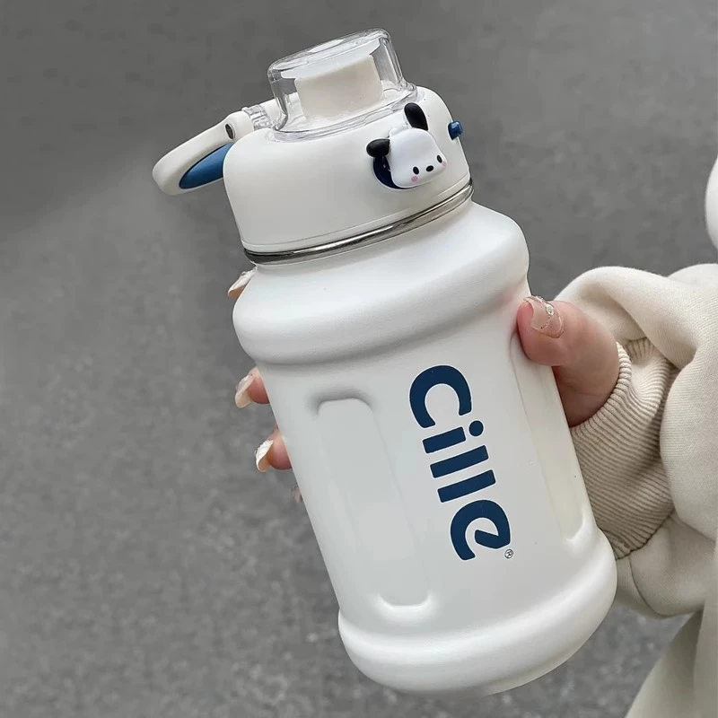 希乐户外可爱大容量保温杯学生上学便携吸管水杯壶女生水杯大容量