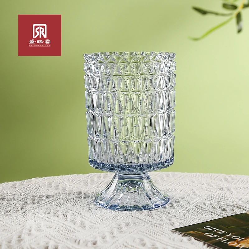 花瓶摆件客厅插花玻璃复古水晶网红轻奢家用创意个性花瓶摆件