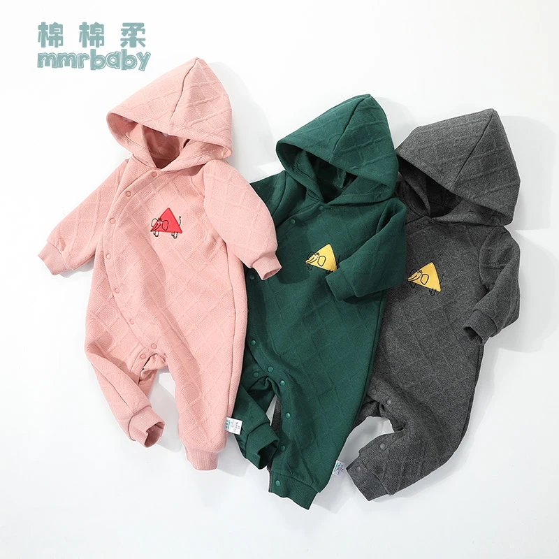 宝宝连体衣秋冬婴儿哈衣冬季外穿男女婴幼儿长袖爬服外出保暖内衣