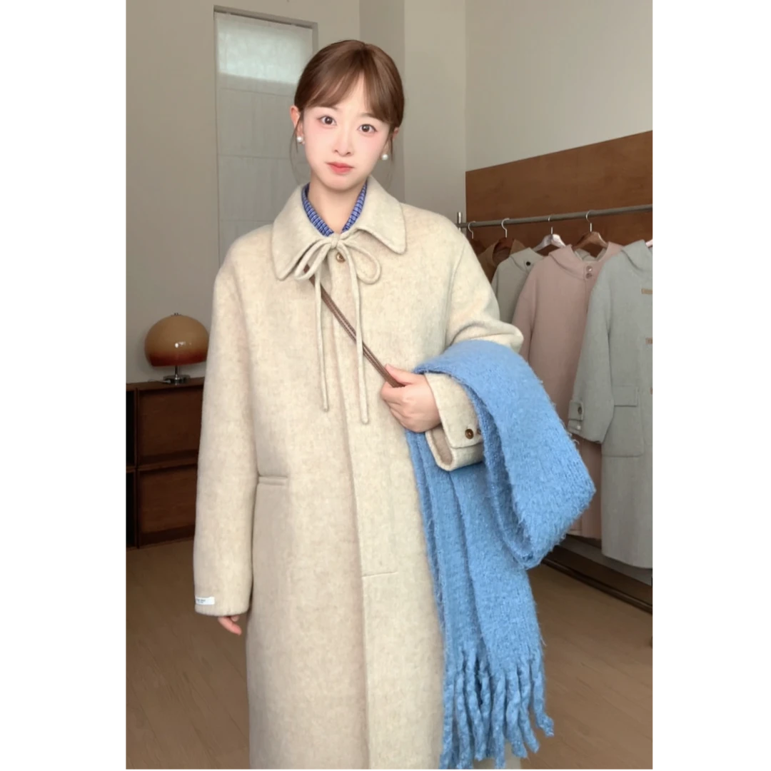 年终清仓【少女心事】双面呢大衣韩系宽松复古慵懒高级感时尚大衣