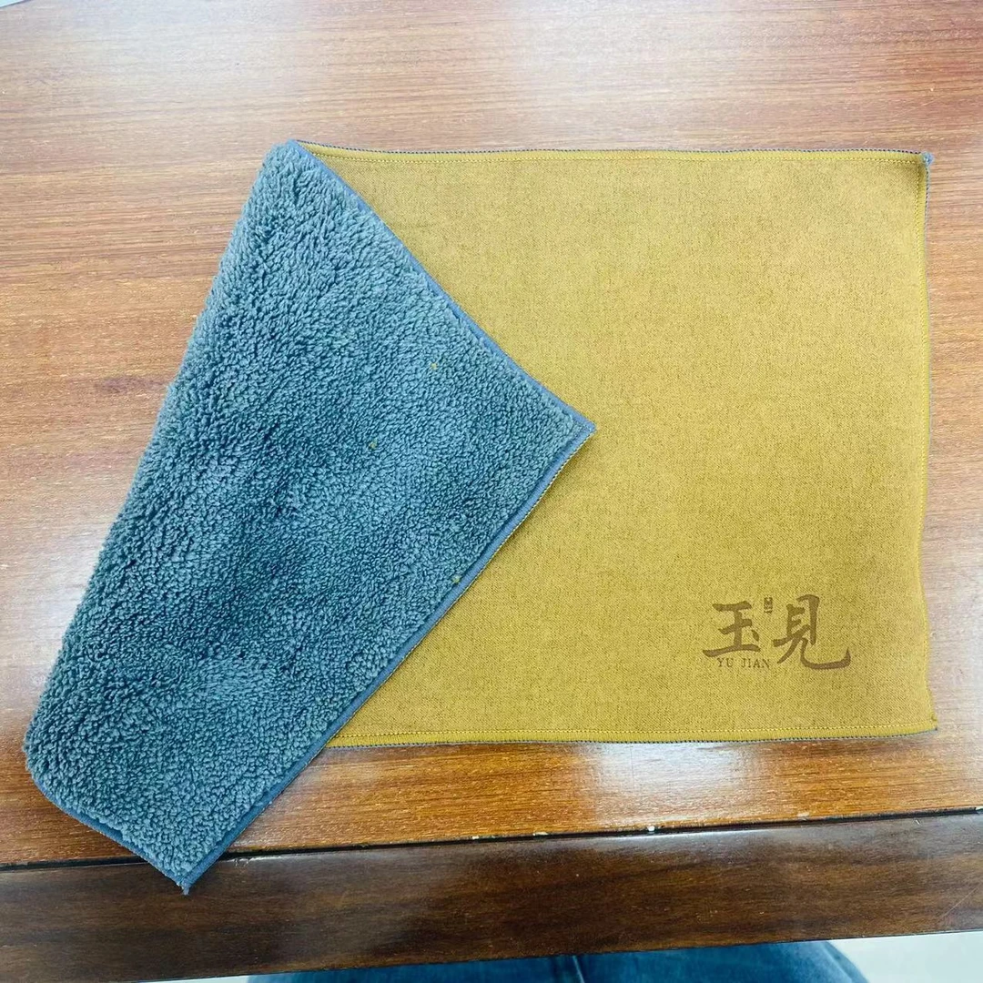 玉见·咖色新中式长绒茶巾18*32cm