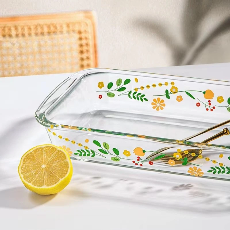 中号花草烤盘沙拉碗29.5*17cm