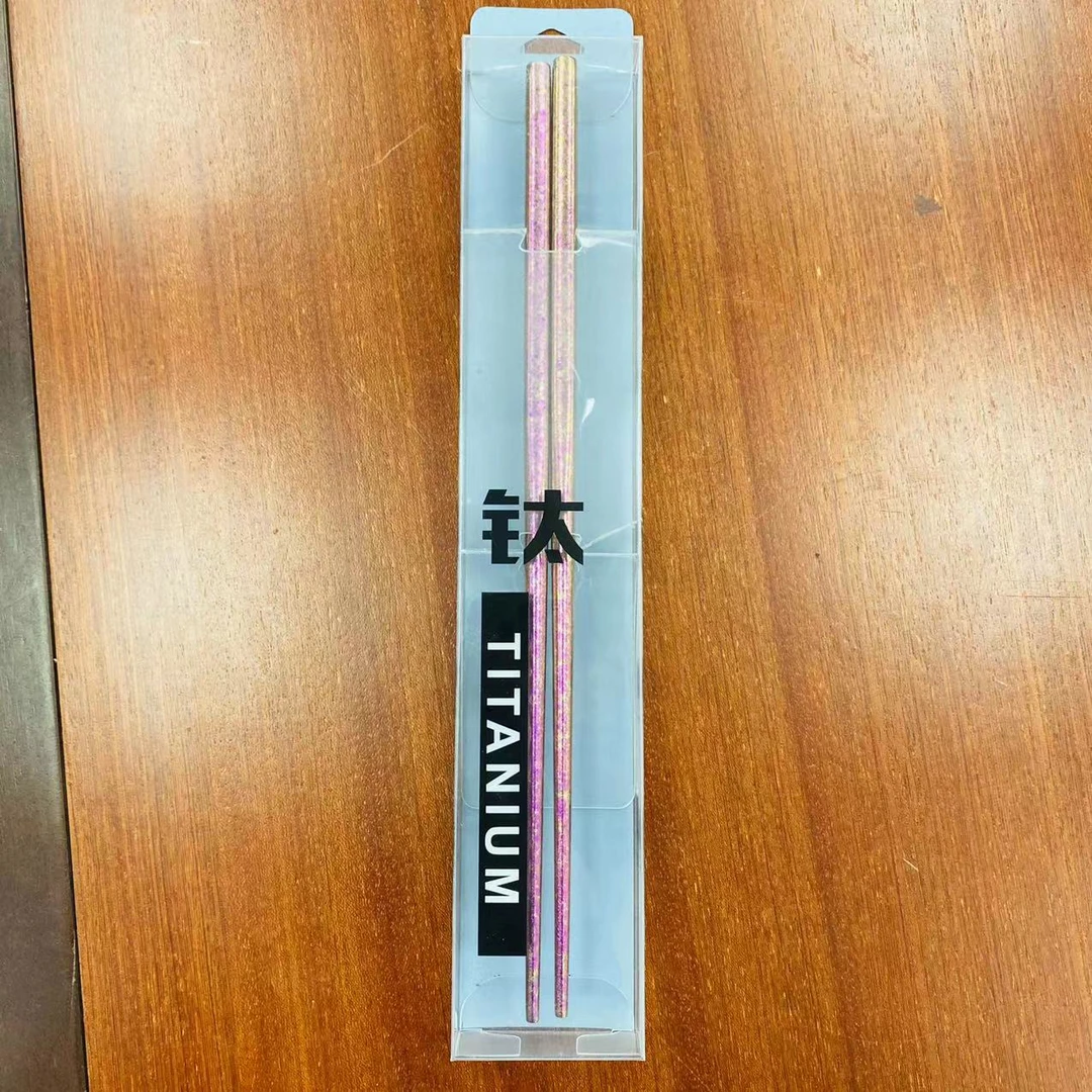 钛国风彩色茶夹筷子粉色
