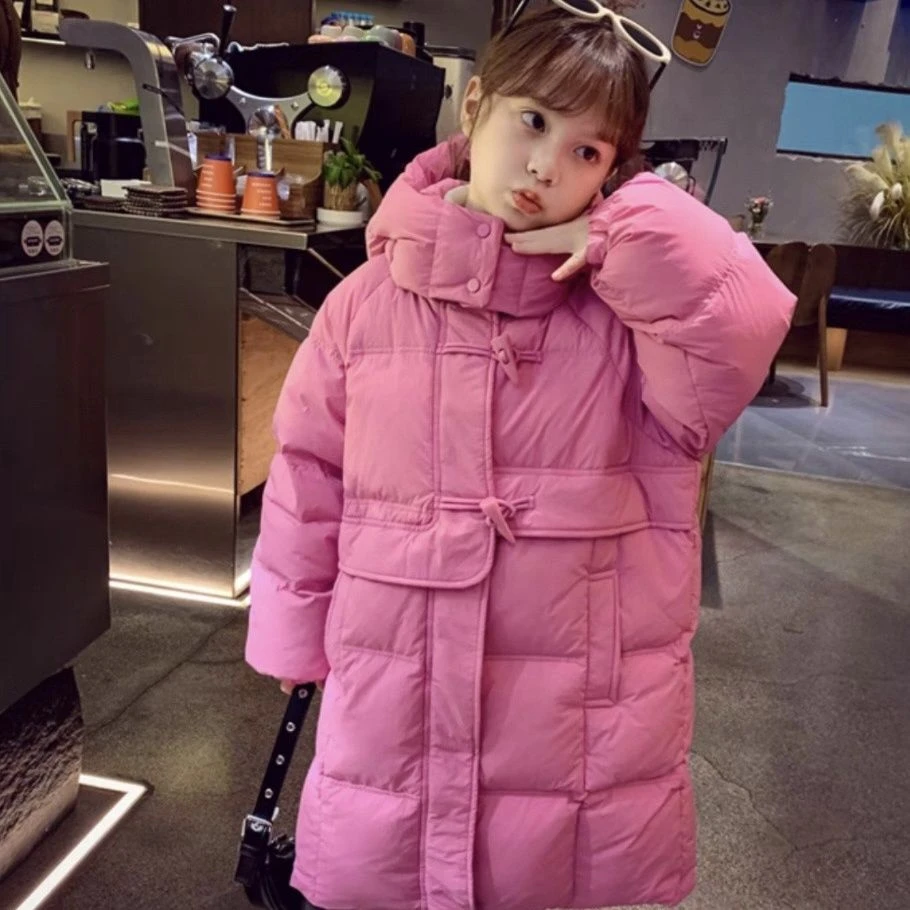 品牌断码女童羽绒服冬季2023新款中大童羽绒服韩版羽绒休闲长款加
