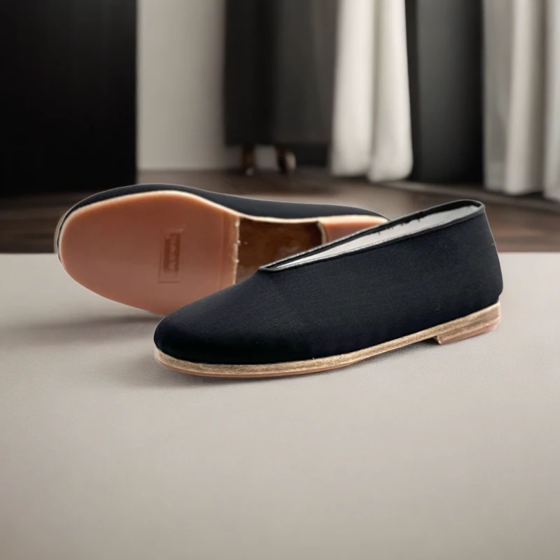 隆福源 正品礼服呢牛皮底老北京手工布鞋男中老年圆头透气一脚蹬