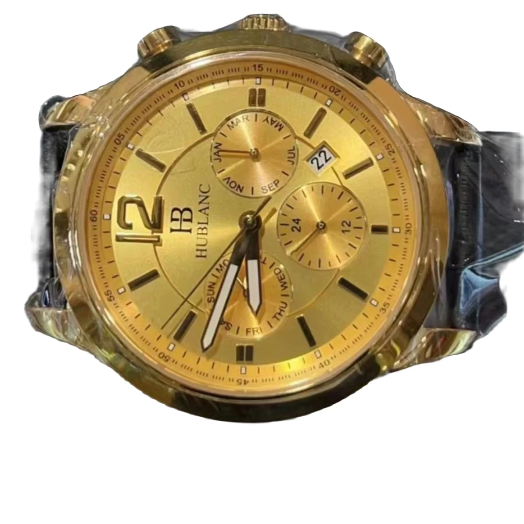 高端男士黄金腕表足金999防水机械表金色手表