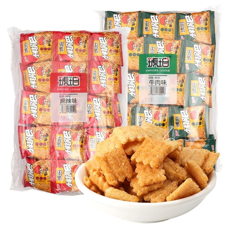 琥珀小米锅巴68包小包装8090后怀旧办公室解馋小零食小吃休闲食品