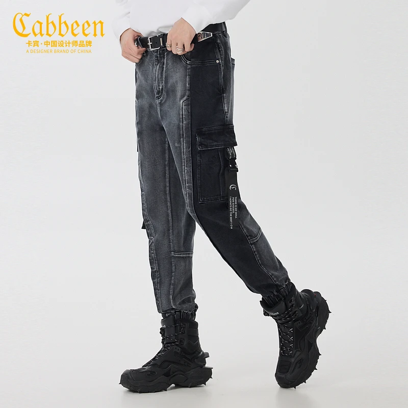 商场同款卡宾男装渐变牛仔裤22冬新款宽松束脚裤工装Y3231116011