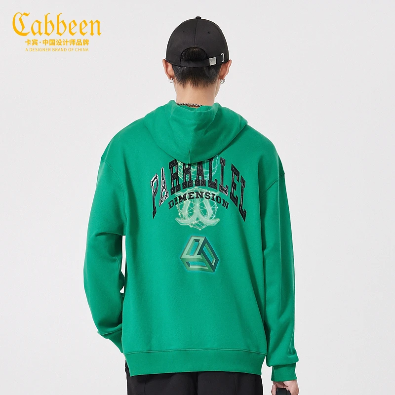 卡宾男装渐变印花连帽卫衣春秋款宽松上衣潮流街头无性别H