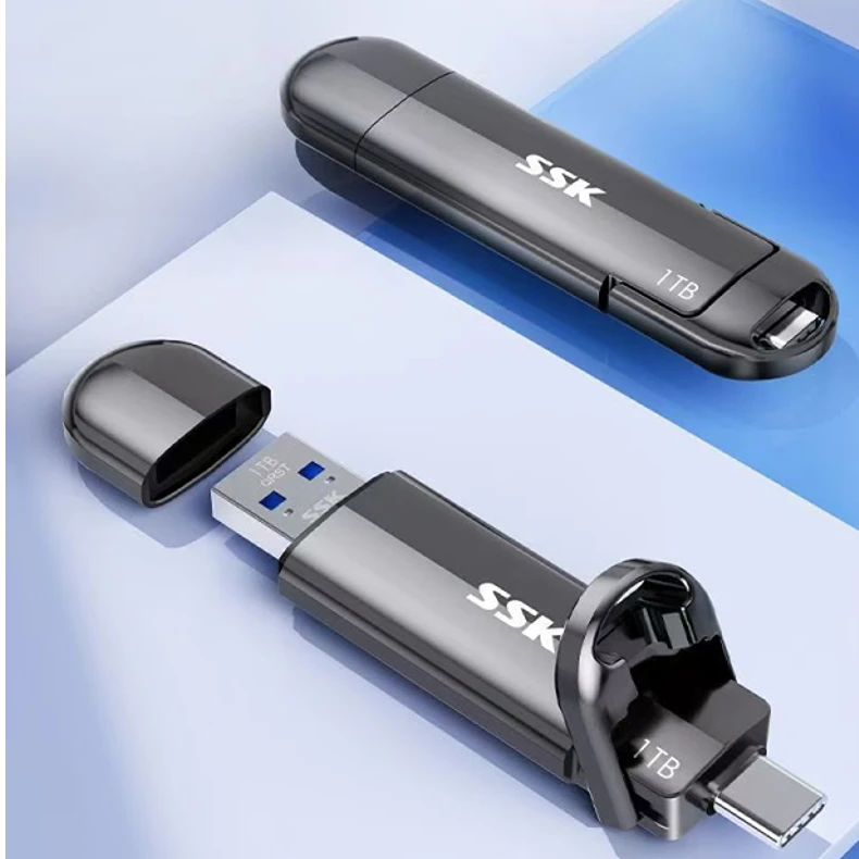 未使用 Lenovo/联想 ssk飚王固态U盘手机电脑两用双接口1TB高速