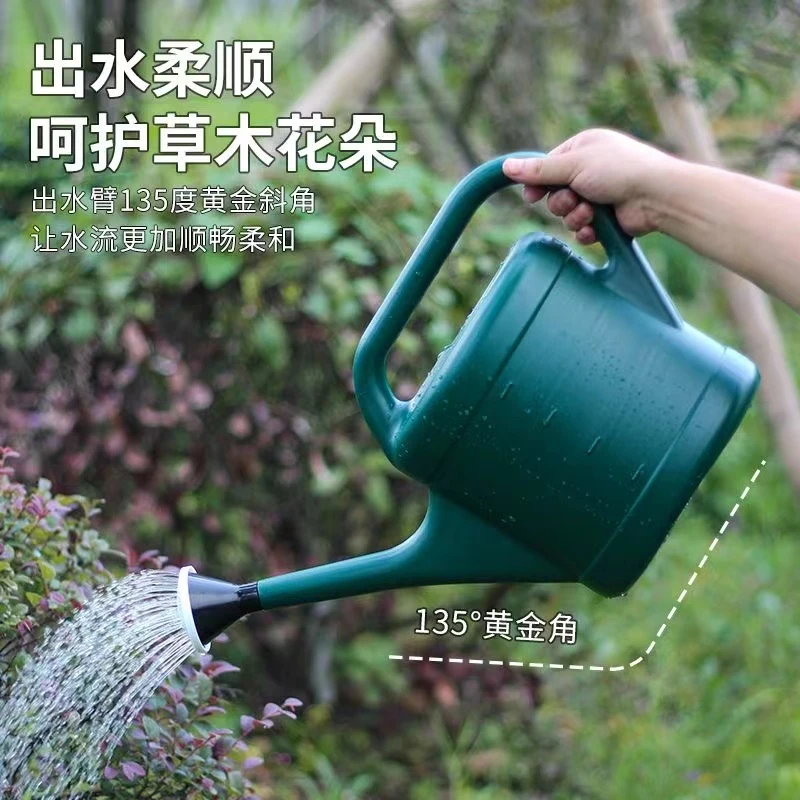 3-10L洒水壶长嘴大容量塑料淋花壶加厚浇菜花洒喷壶园艺 浇花水壶