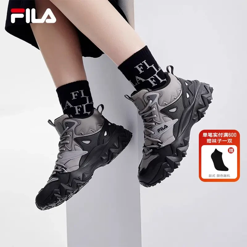 Fila/斐乐女士冬季【加绒中帮欧客漫2】复古运动老爹鞋 F12W342127F