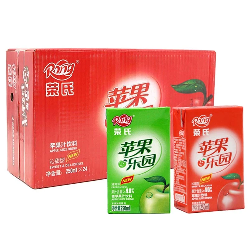 荣氏苹果乐园苹果汁饮料250ml*12盒/24盒整箱装纸盒装果味饮品