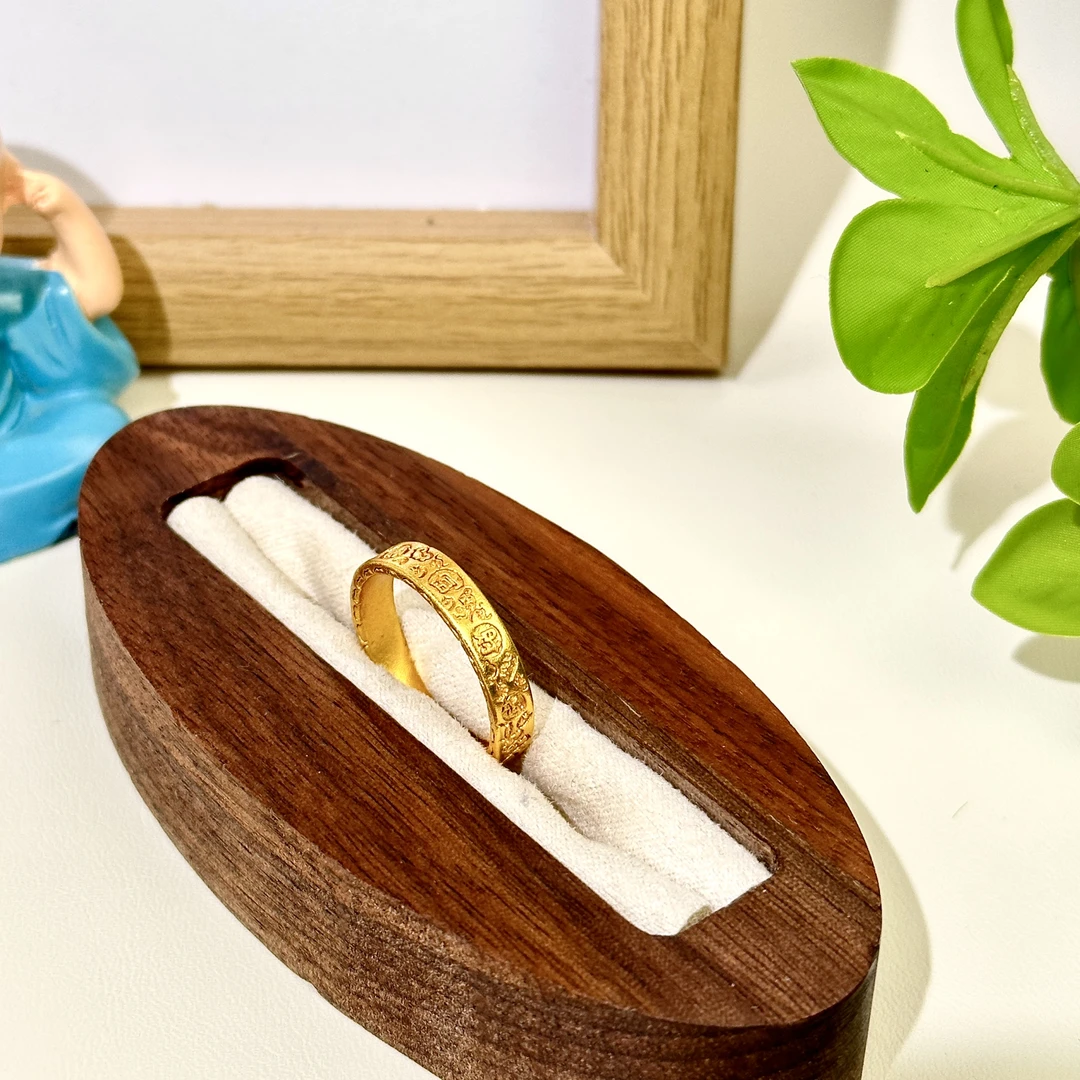 合金戒指 【晓韵专享】黄色合金吉言戒指开口经典简约HEJJ257