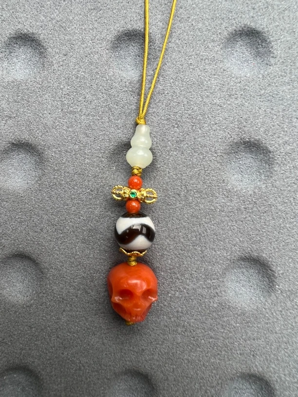 A2南红满肉阿呆虎牙葫芦手机挂10mm