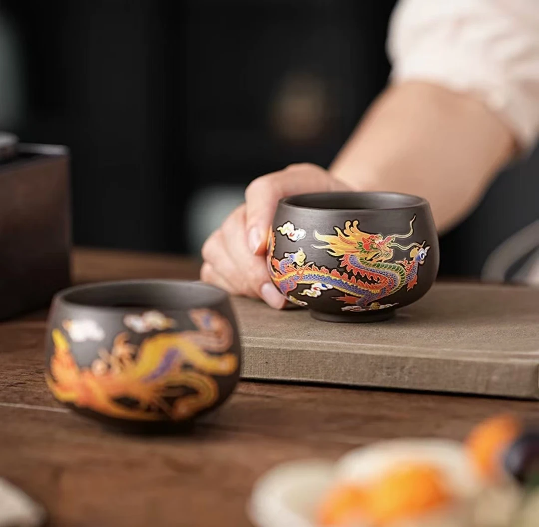 深井老紫泥风云变色对杯1