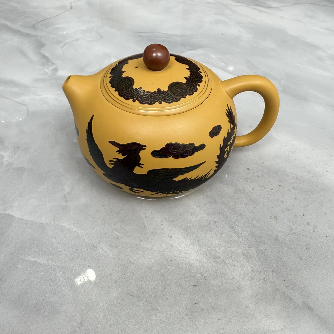 正宗黄段泥短嘴西施金丝走线工艺茶具D2