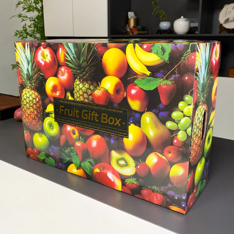 中秋节送礼炫彩礼盒高档水果包装礼盒混搭橙子苹果水果礼盒空盒子