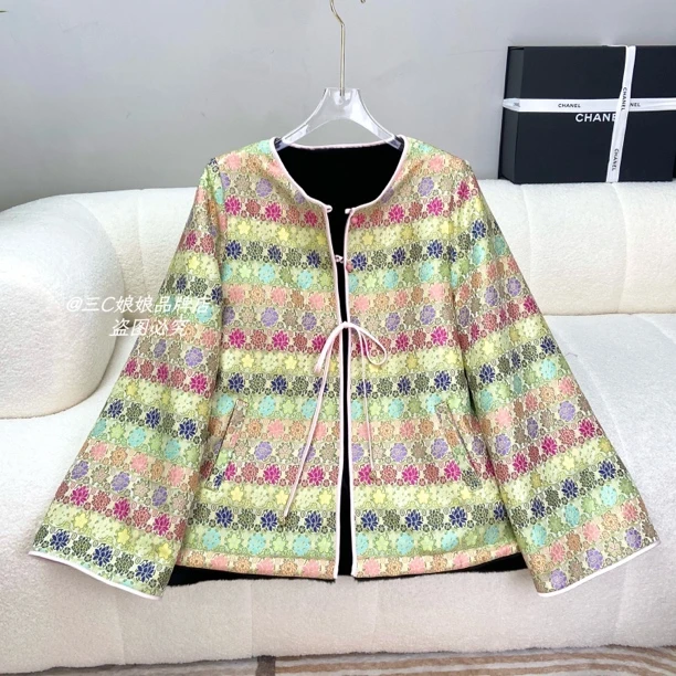 宸嫚三C娘娘6311时尚新中式国风气质双面穿百搭宽松外套